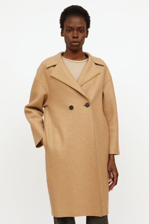 Harris Wharf London Beige Wool Double Breasted Coat