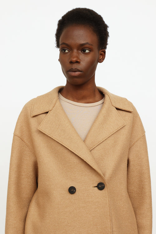 Harris Wharf London Beige Wool Double Breasted Coat