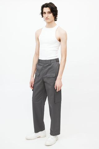 Helmut Lang Grey Cotton Cargo Pant