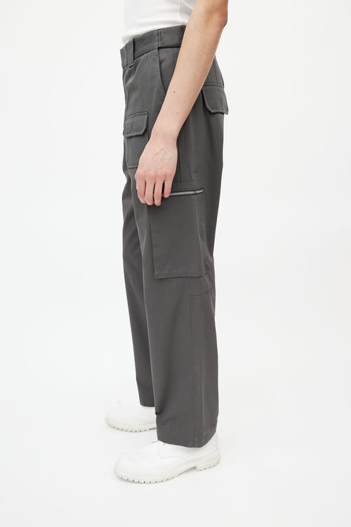 Helmut Lang Grey Cotton Cargo Pant