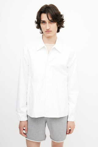 Helmut Lang White Logo Print Coach Jacket