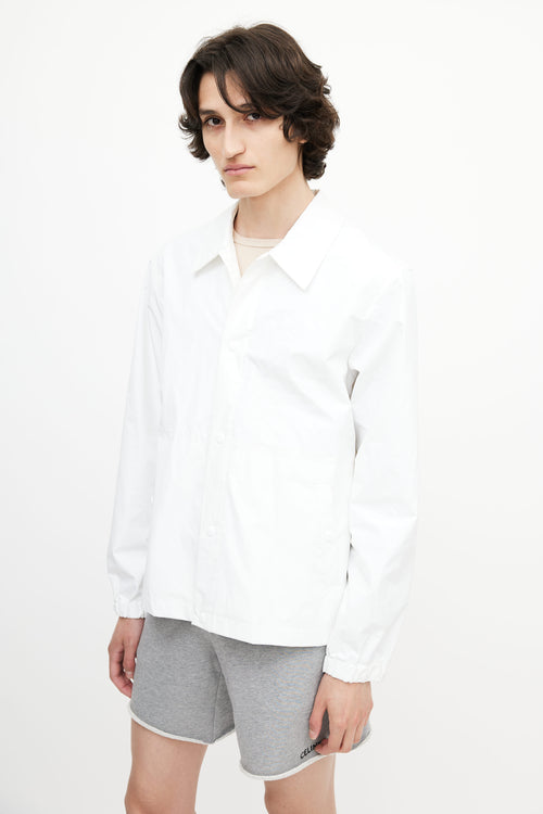 Helmut Lang White Logo Print Coach Jacket