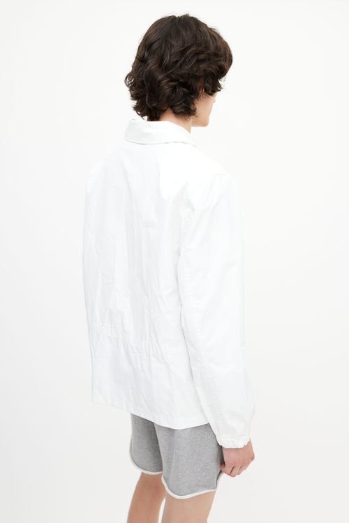 Helmut Lang White Logo Print Coach Jacket