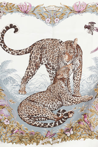 Hermès 2000 White 
Multi Jungle Love 90 Print Scarf