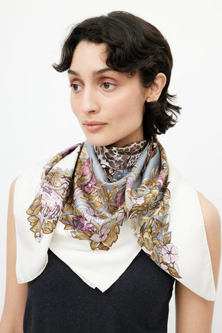 Hermès 2000 White 
Multi Jungle Love 90 Print Scarf