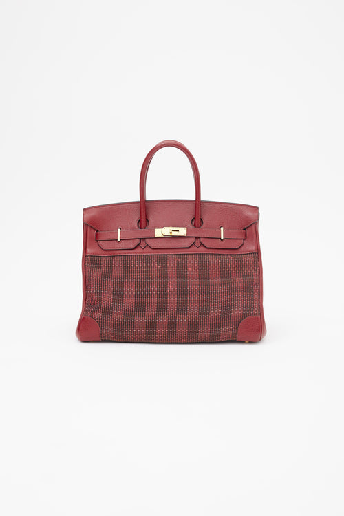 Hermès 2002 Rouge H Taurillon Clemence Crinoline Birkin 35 Bag