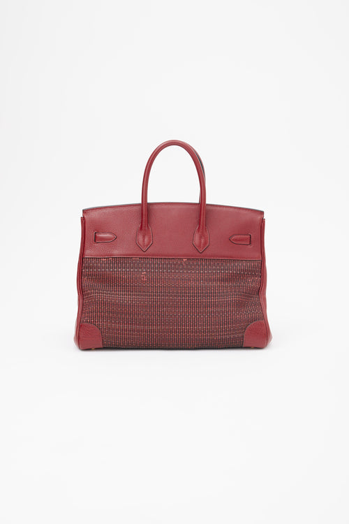 Hermès 2002 Rouge H Taurillon Clemence Crinoline Birkin 35 Bag