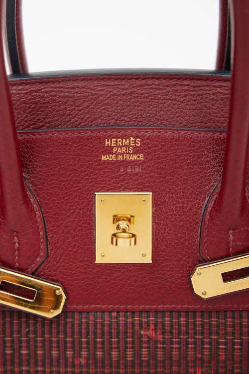 Hermès 2002 Rouge H Taurillon Clemence Crinoline Birkin 35 Bag