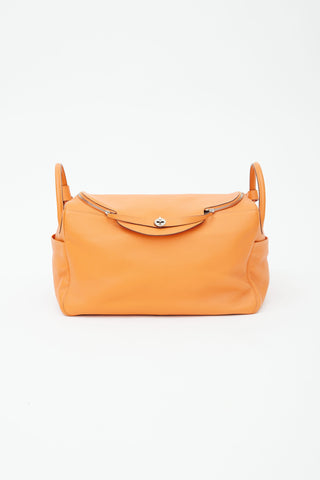 Hermès 2008 Orange Clemence Leather Lindy Voyage 45  Bag