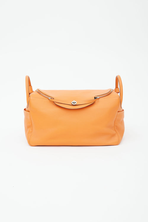 Hermès 2008 Orange Clemence Leather Lindy Voyage 45  Bag