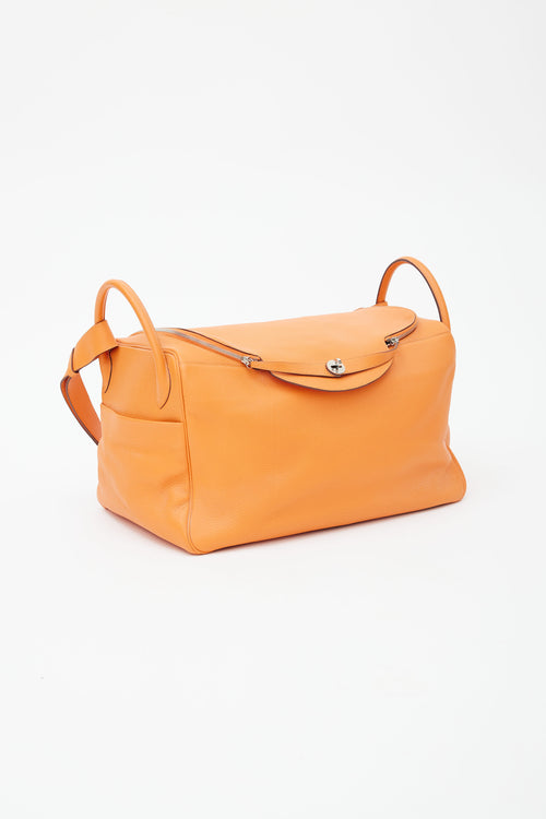 Hermès 2008 Orange Clemence Leather Lindy Voyage 45  Bag