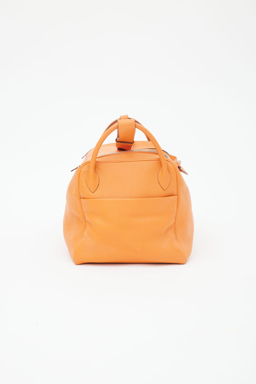 Hermès 2008 Orange Clemence Leather Lindy Voyage 45  Bag