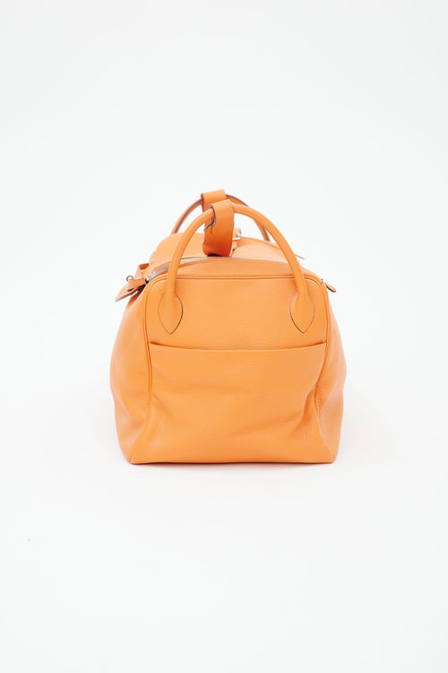 Hermès 2008 Orange Clemence Leather Lindy Voyage 45  Bag