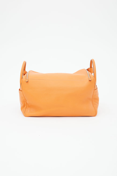 Hermès 2008 Orange Clemence Leather Lindy Voyage 45  Bag