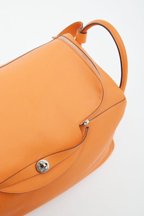 Hermès 2008 Orange Clemence Leather Lindy Voyage 45  Bag