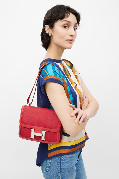 Hermès 2012 Rouge Constance 24 Crinoline Shoulder Bag