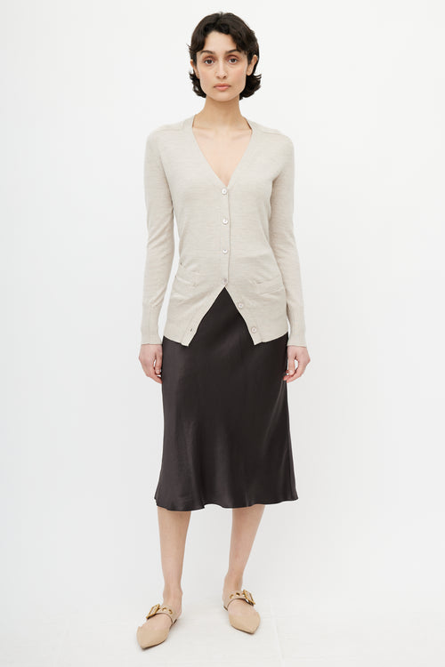 Hermès Beige Cashmere Cardigan