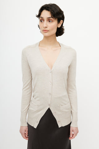 Hermès Beige Cashmere Cardigan