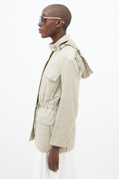 Hermès Beige Waist Tie Utility Jacket