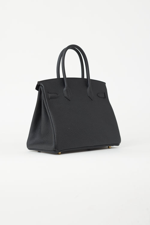  Hermès 2022 Noir Clemence Birkin 30 Bag