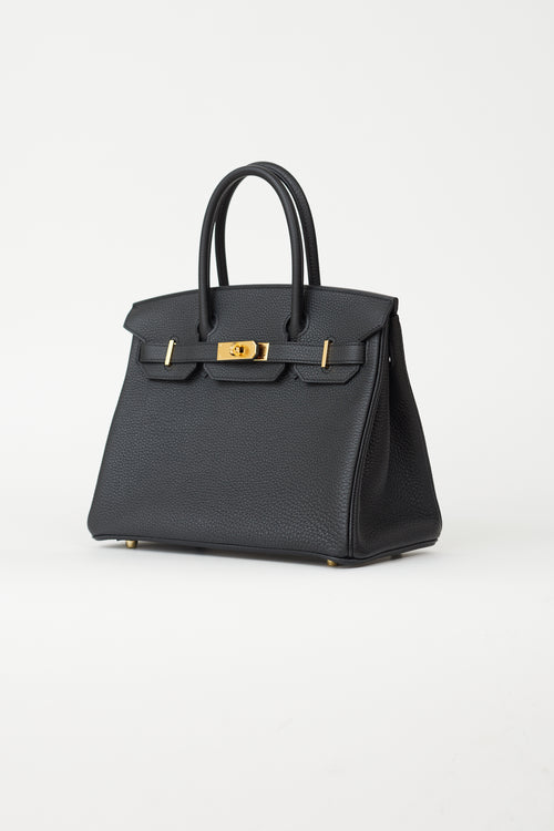  Hermès 2022 Noir Clemence Birkin 30 Bag