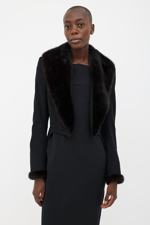 Hermès Black Fur Collar Tail Coat