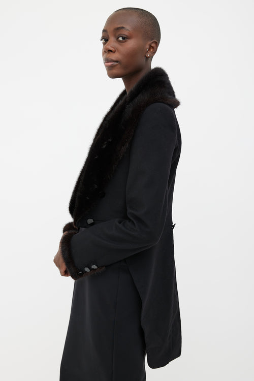 Hermès Black Fur Collar Tail Coat