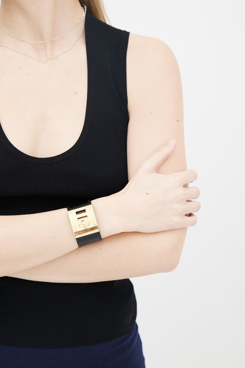 Black Leather Kelly Bracelet