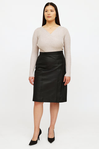 Hermès Black Leather Skirt