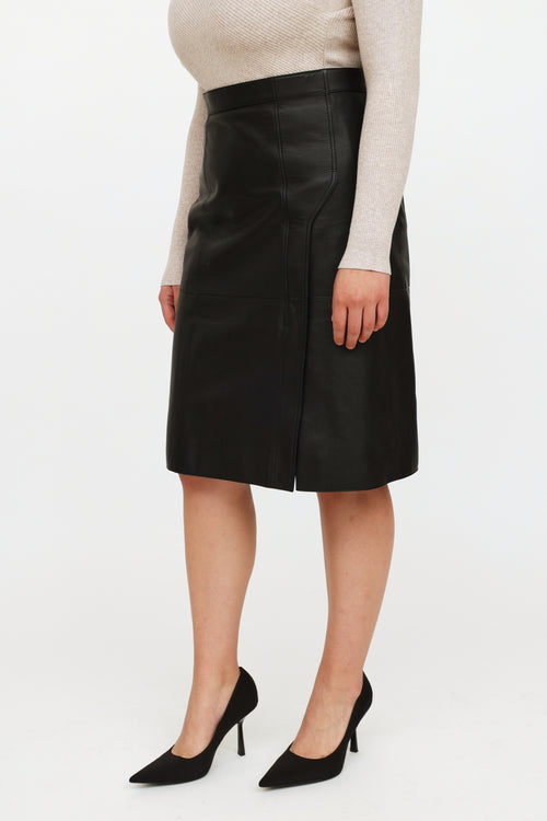 Hermès Black Leather Skirt