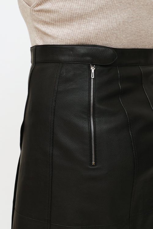 Hermès Black Leather Skirt