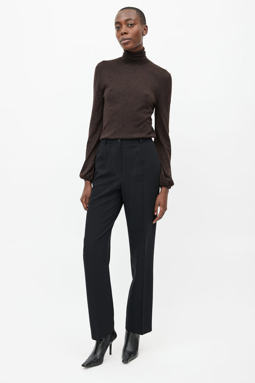 Hermès Black Pleated Wool Trouser