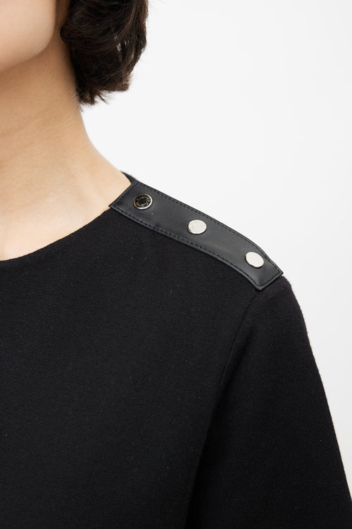 Hermès Black Wool Studded Shift Dress