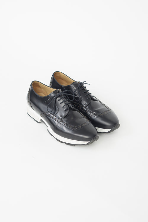 Hermès Black Leather Norton Oxford