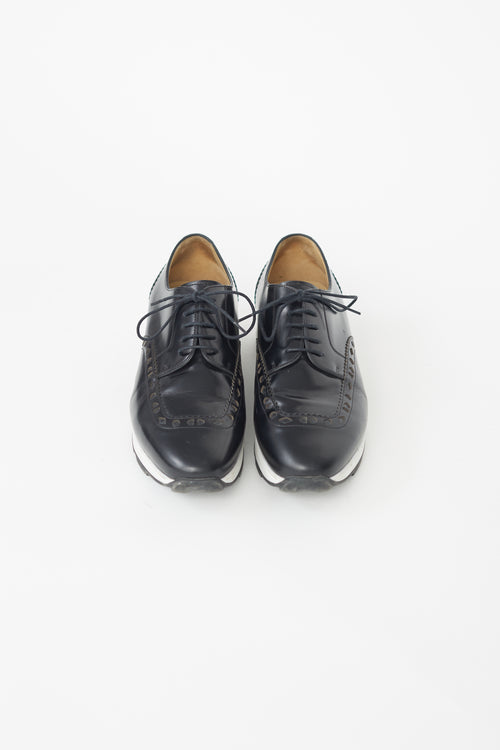 Hermès Black Leather Norton Oxford