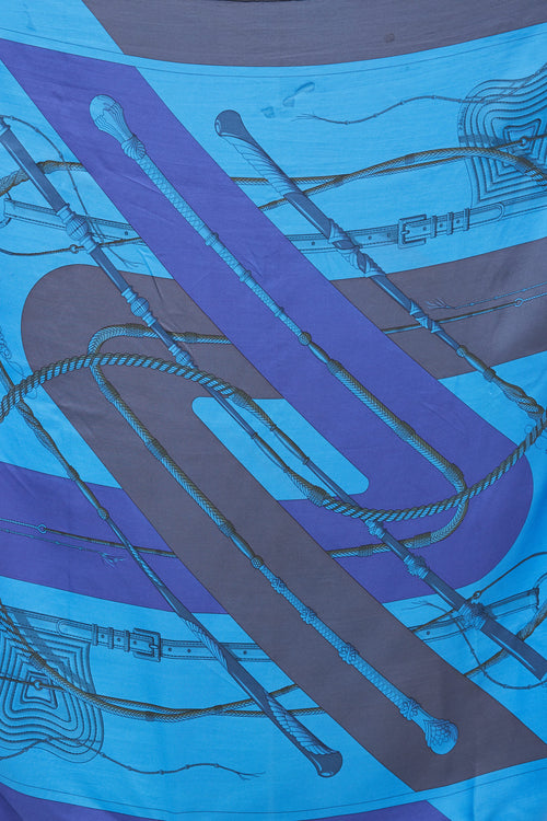 Hermès Blue Dip Dye Clic Clouc 90 Print Scarf