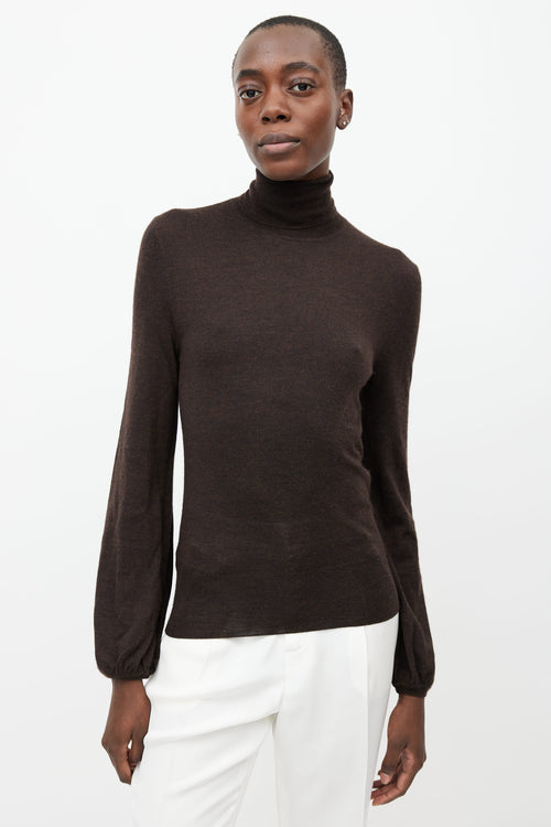 Hermès Brown Cashmere Turtleneck