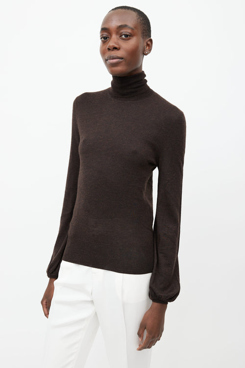 Hermès Brown Cashmere Turtleneck