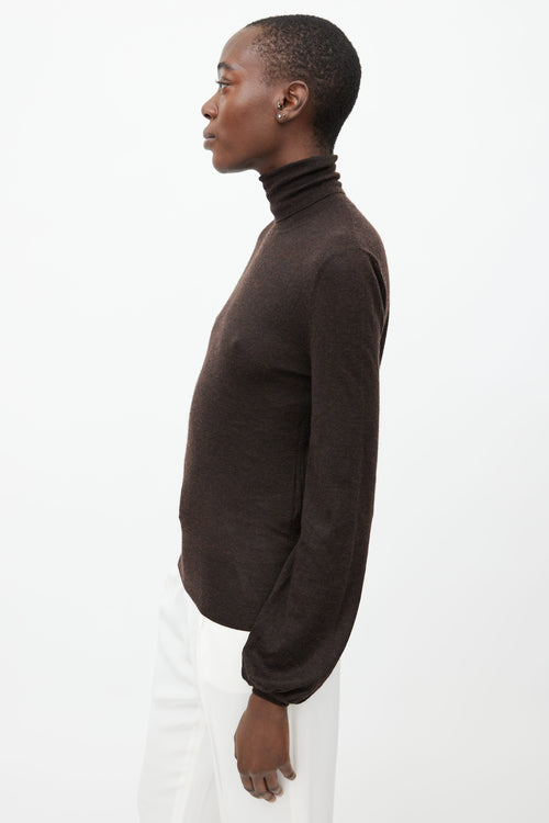 Hermès Brown Cashmere Turtleneck