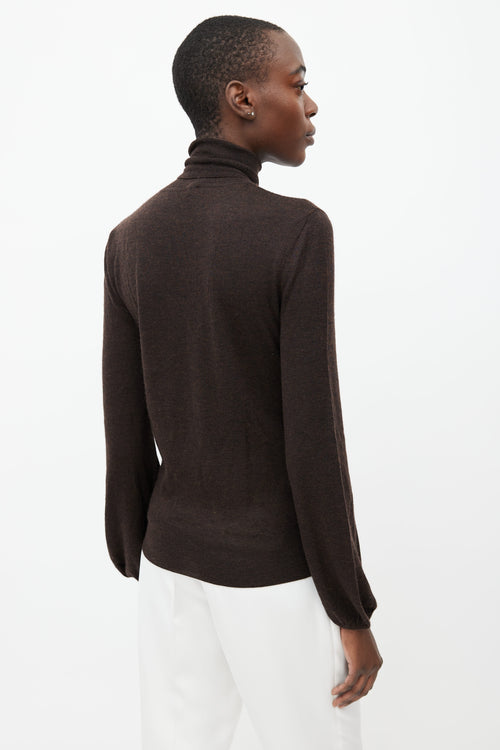 Hermès Brown Cashmere Turtleneck