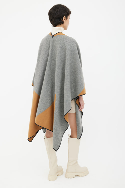 Hermès Brown 
Grey Cashmere Cape