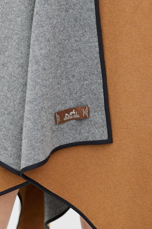 Hermès Brown 
Grey Cashmere Cape