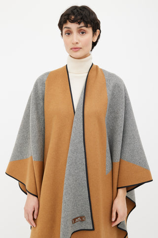 Hermès Brown 
Grey Cashmere Cape