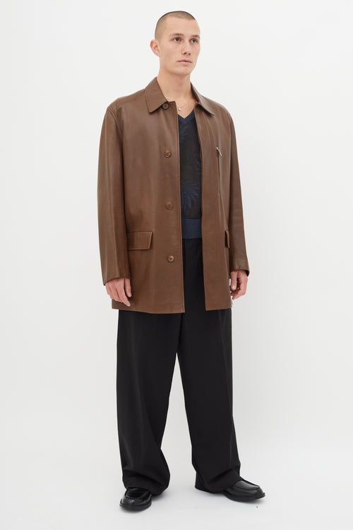 Hermès Brown Leather Jacket