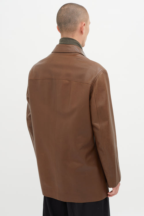 Hermès Brown Leather Jacket