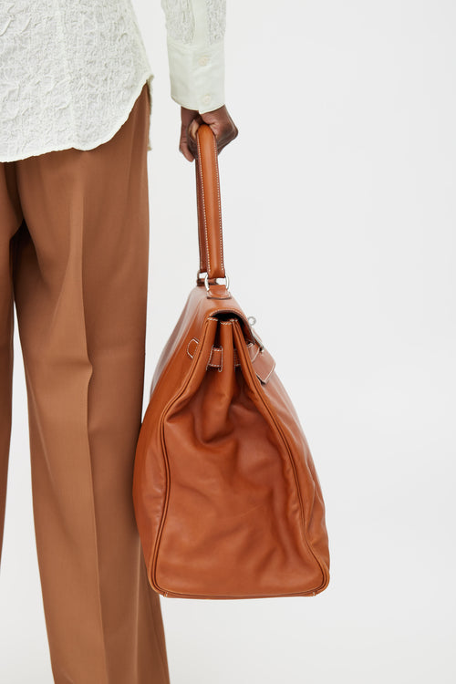 Hermès 2010 Brown Leather Kelly Relax Travel Bag