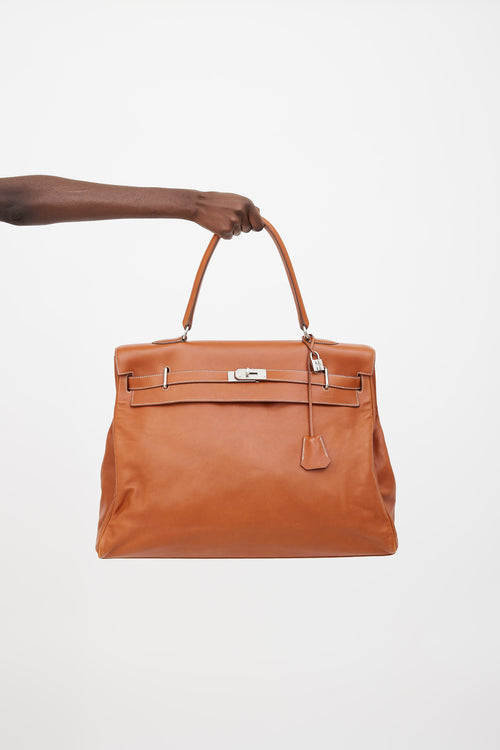 Hermès 2010 Brown Leather Kelly Relax Travel Bag