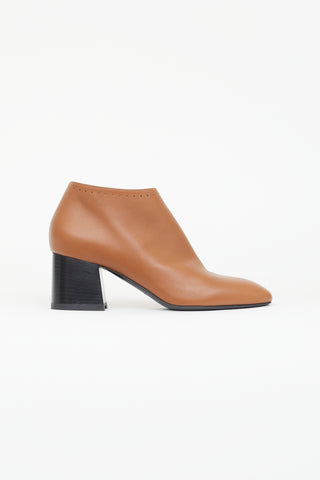 Hermès Brown Tornade Leather Low Ankle Boot