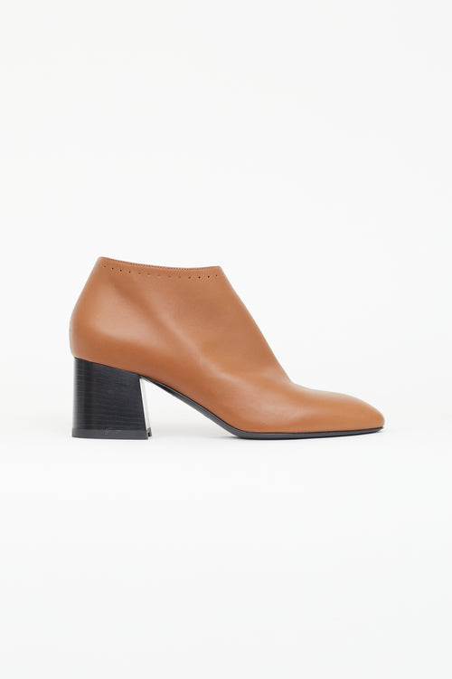 Hermès Brown Tornade Leather Low Ankle Boot