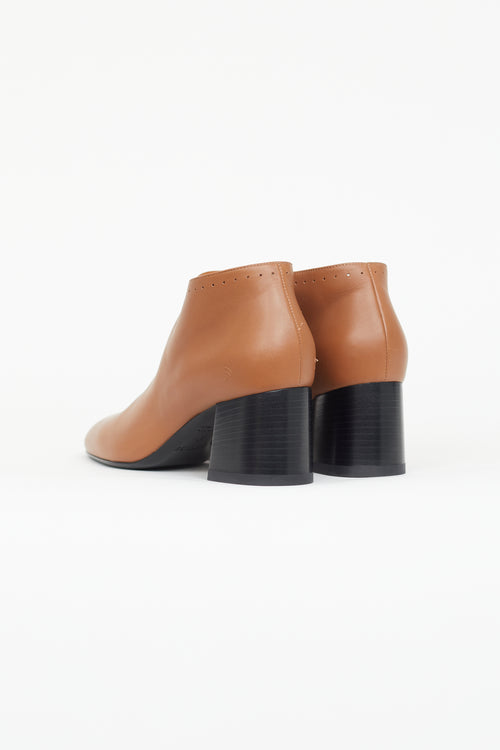 Hermès Brown Tornade Leather Low Ankle Boot